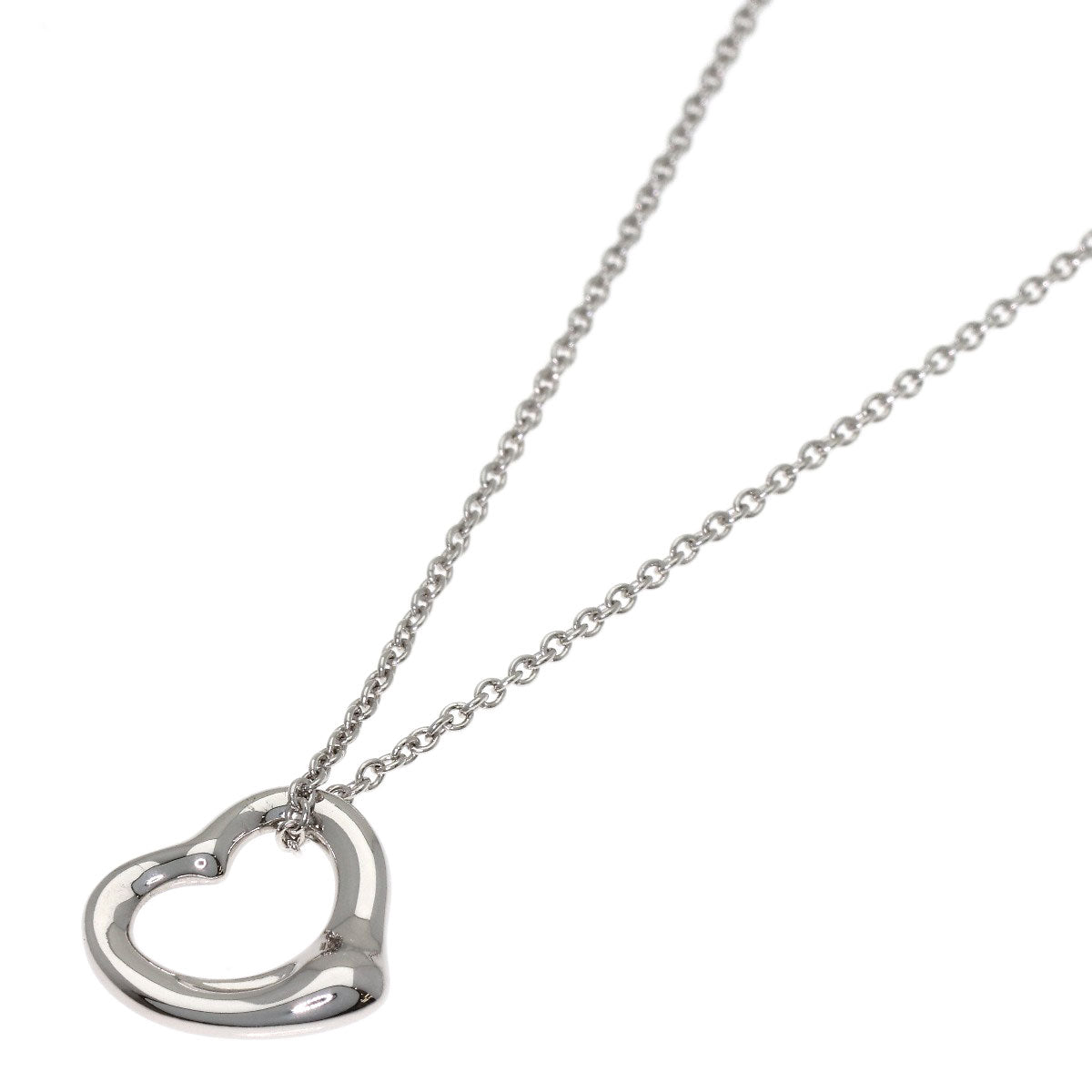TIFFANY&Co. Open heart Necklace Platinum PT950 Ladies [Used]