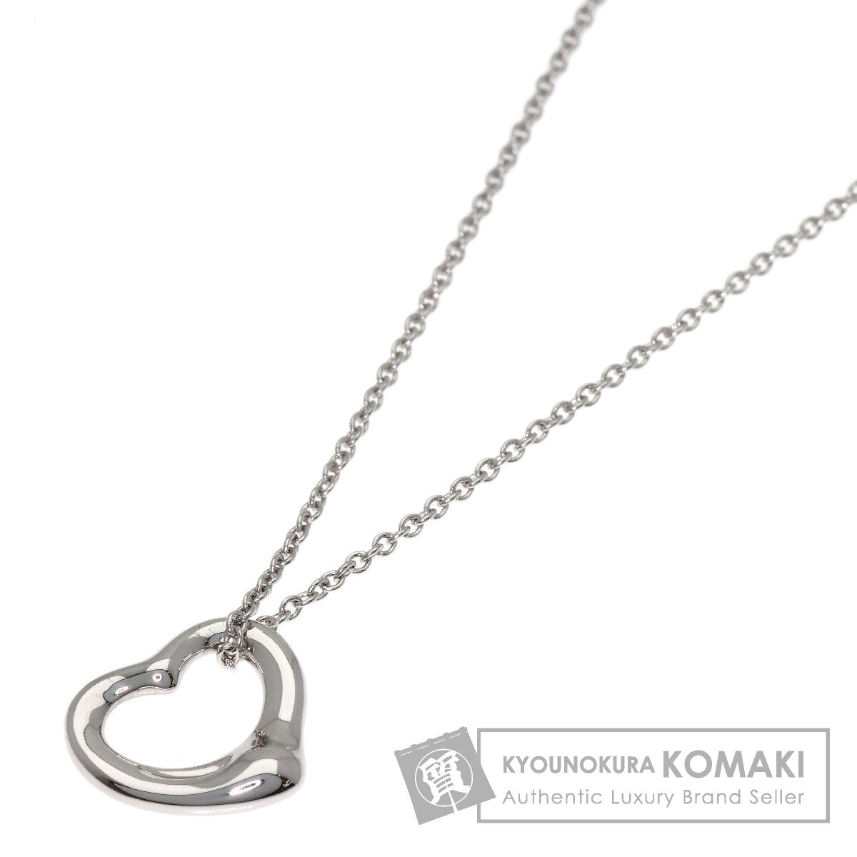 TIFFANY&Co. Open heart Necklace Platinum PT950 Ladies [Used]