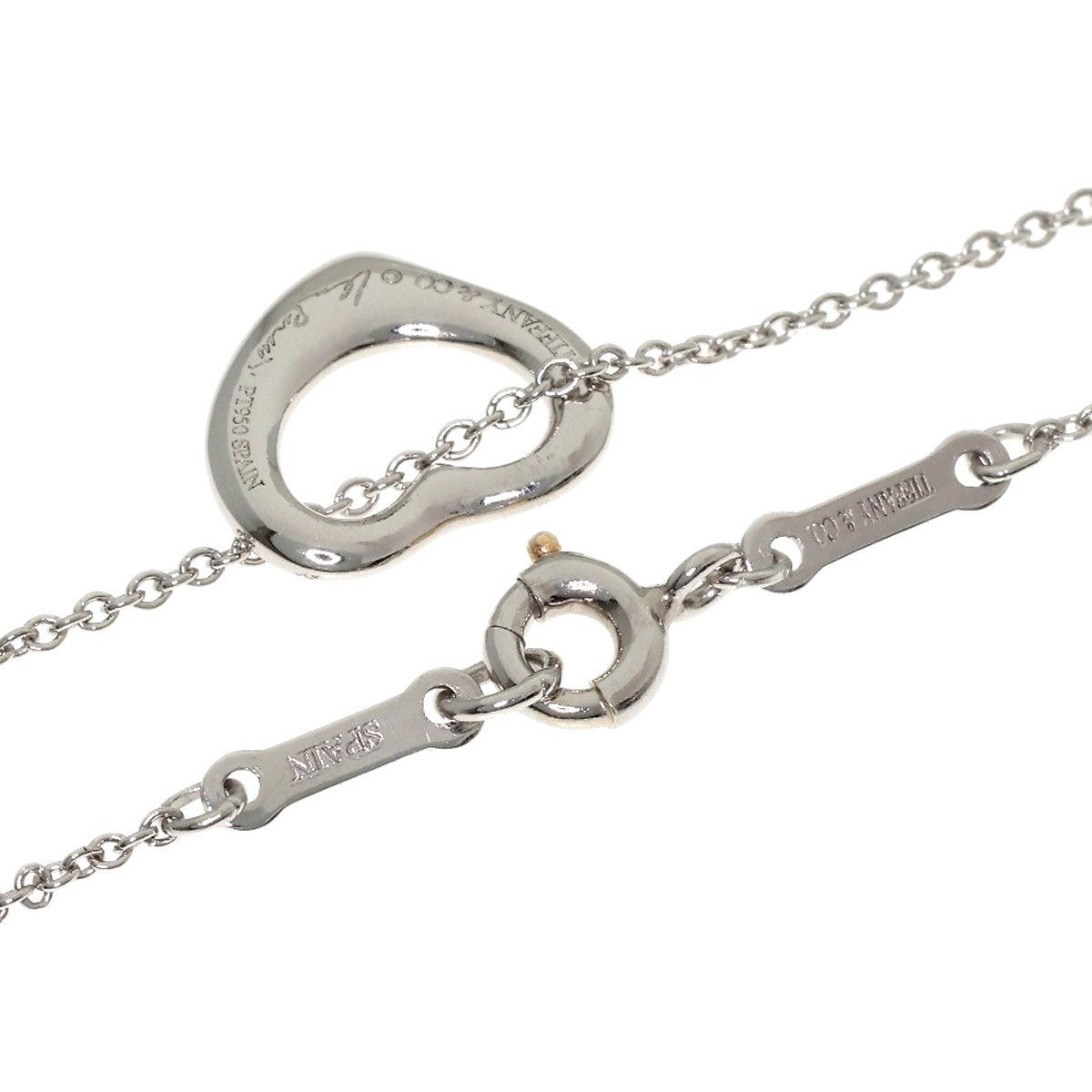 TIFFANY&Co. Open heart Necklace Platinum PT950 Ladies [Used]