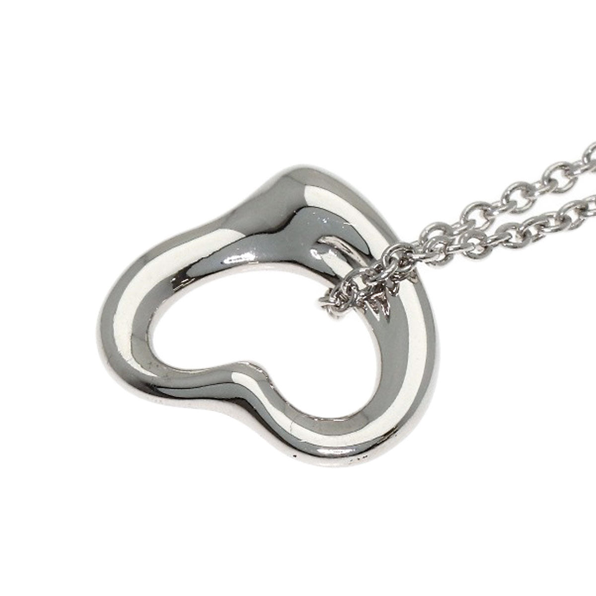 TIFFANY&Co. Open heart Necklace Platinum PT950 Ladies [Used]