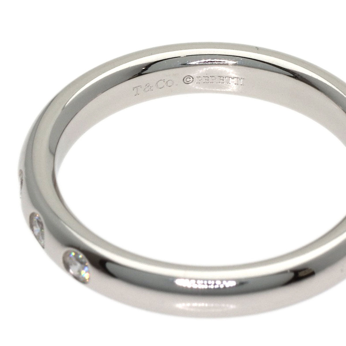 TIFFANY&Co. Wedding 3P Diamond Ring Platinum PT950 Ladies [Used]