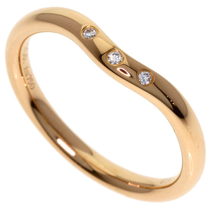 TIFFANY&Co. Curved Band 3P Diamond Ring K18 Pink Gold Ladies [Used]