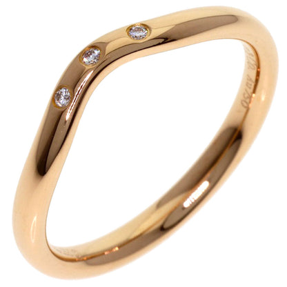 TIFFANY&Co. Curved Band 3P Diamond Ring K18 Pink Gold Ladies [Used]