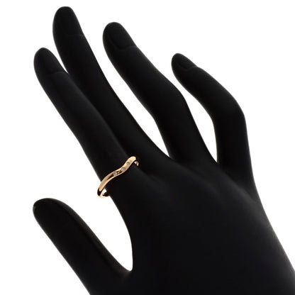 TIFFANY&Co. Curved Band 3P Diamond Ring K18 Pink Gold Ladies [Used]