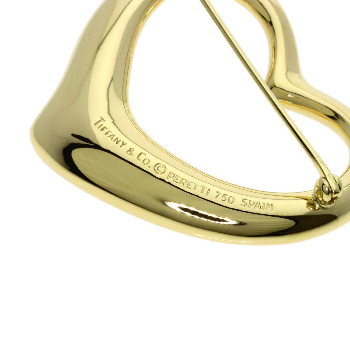 TIFFANY&Co. Open heart Brooch K18 Yellow Gold Ladies [Used]