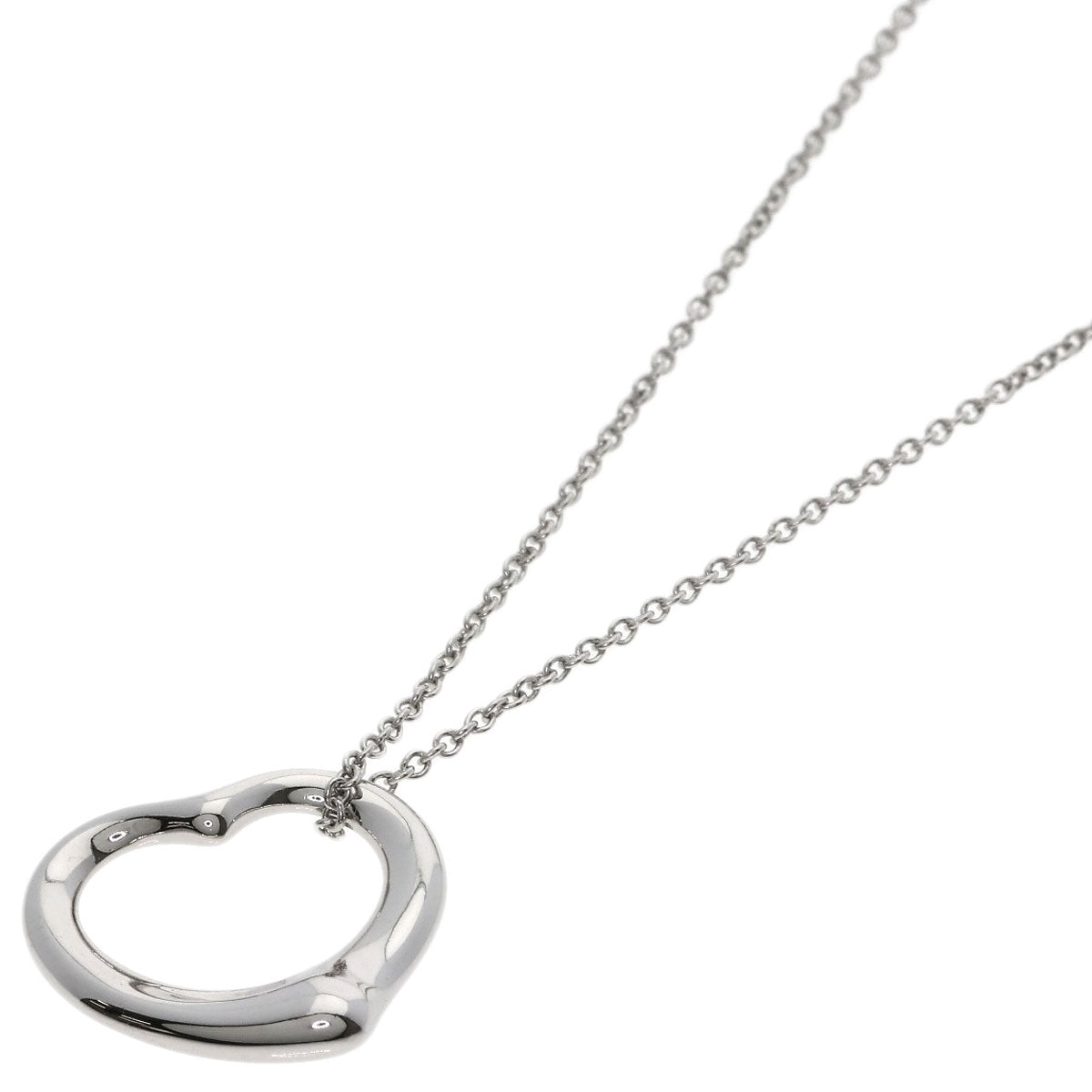 TIFFANY&Co. Open heart Necklace Platinum PT950 Ladies [Used]