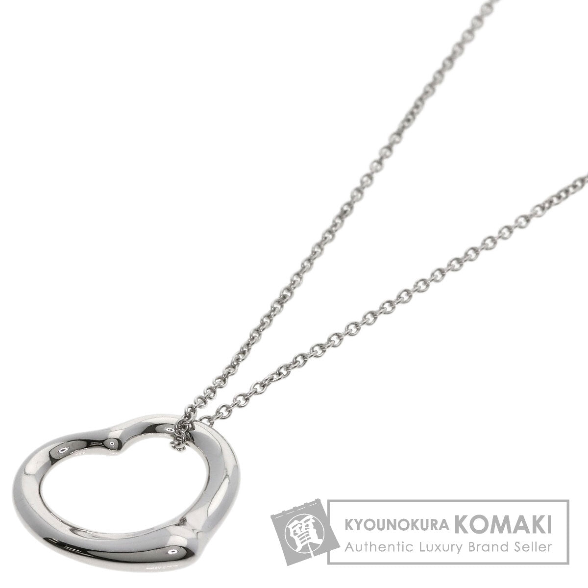 TIFFANY&Co. Open heart Necklace Platinum PT950 Ladies [Used]