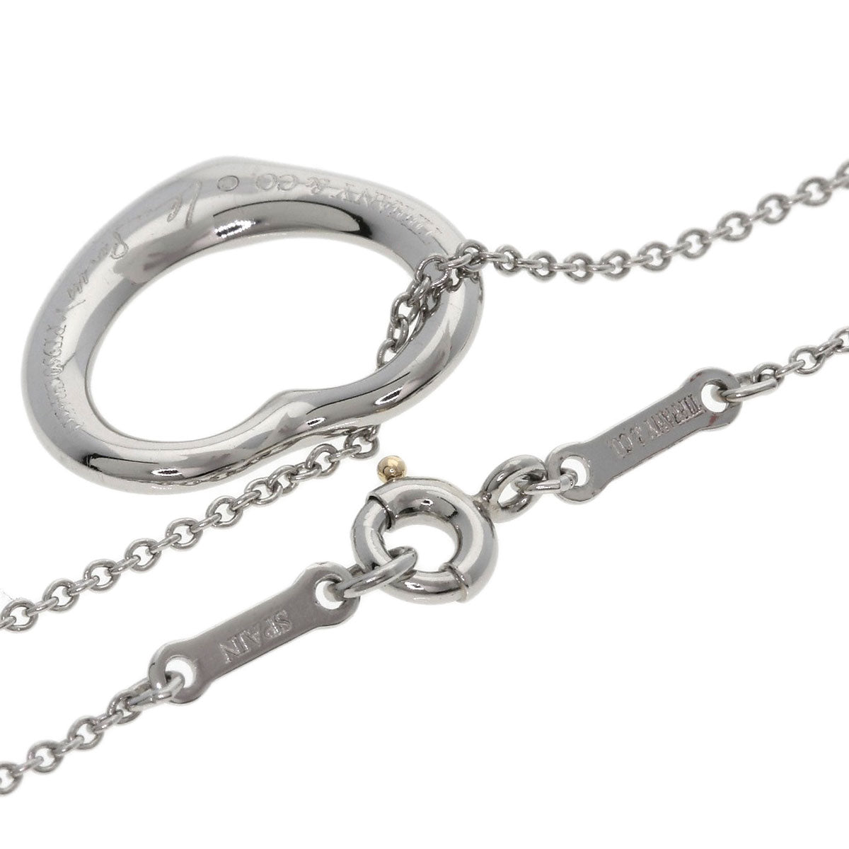 TIFFANY&Co. Open heart Necklace Platinum PT950 Ladies [Used]