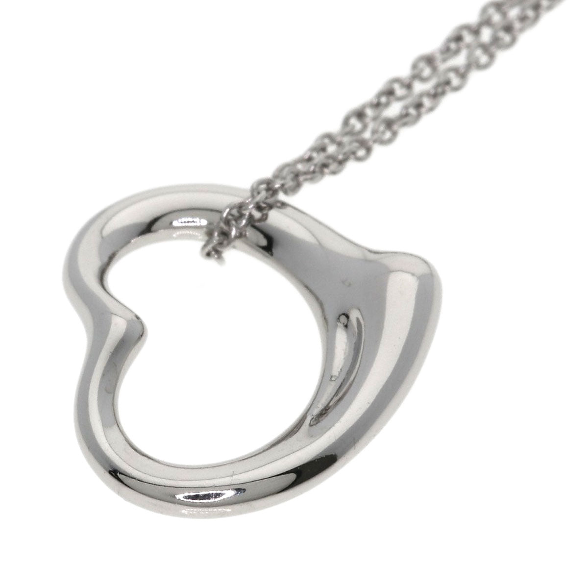TIFFANY&Co. Open heart Necklace Platinum PT950 Ladies [Used]