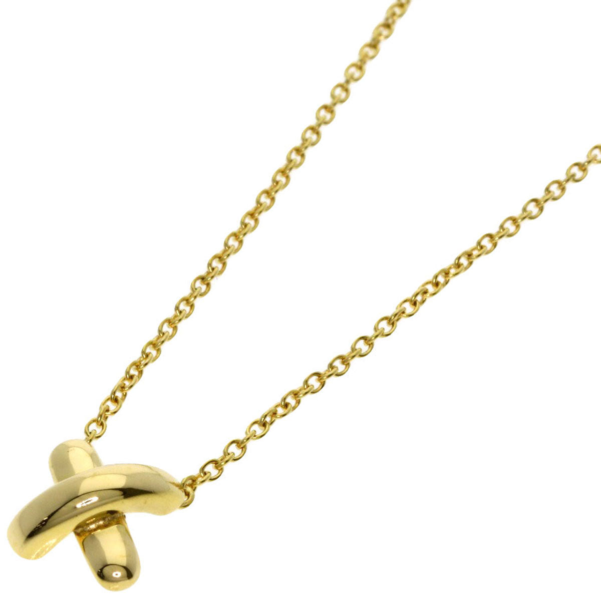 TIFFANY&Co. Cross-stitch Necklace K18 Yellow Gold Ladies [Used]