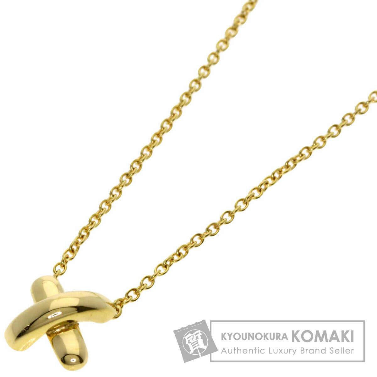 TIFFANY&Co. Cross-stitch Necklace K18 Yellow Gold Ladies [Used]