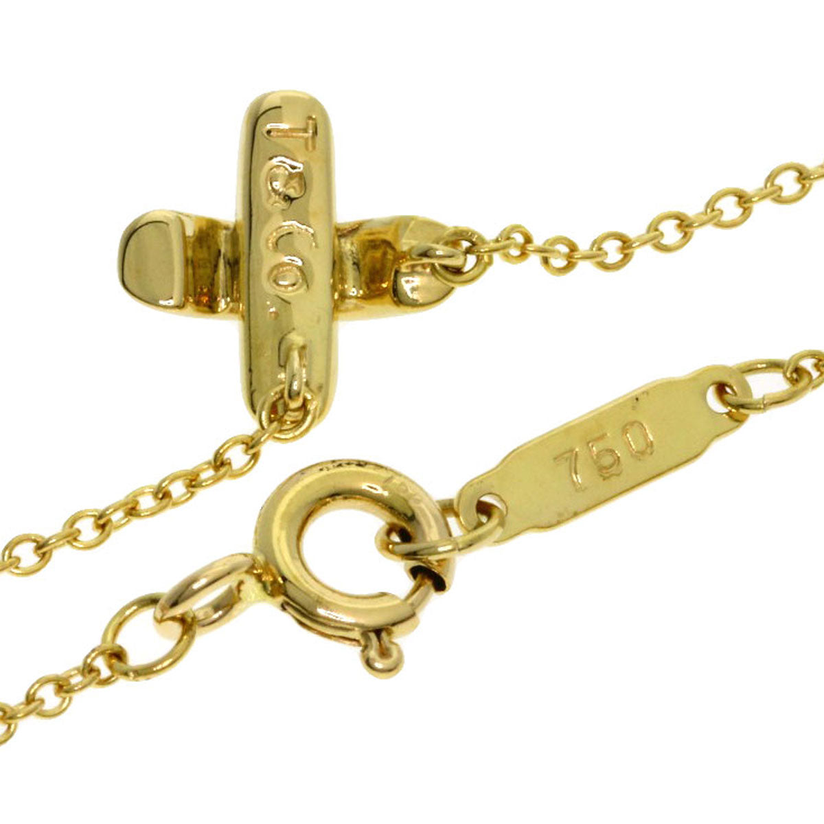 TIFFANY&Co. Cross-stitch Necklace K18 Yellow Gold Ladies [Used]