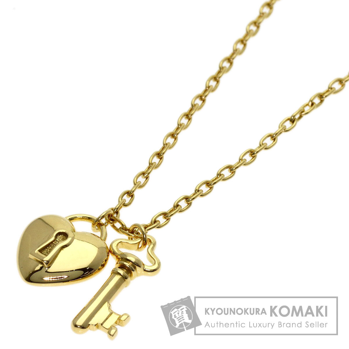 TIFFANY&Co. Heart lock key Necklace K18 Yellow Gold Ladies [Used]