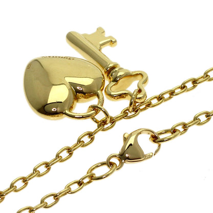TIFFANY&Co. Heart lock key Necklace K18 Yellow Gold Ladies [Used]