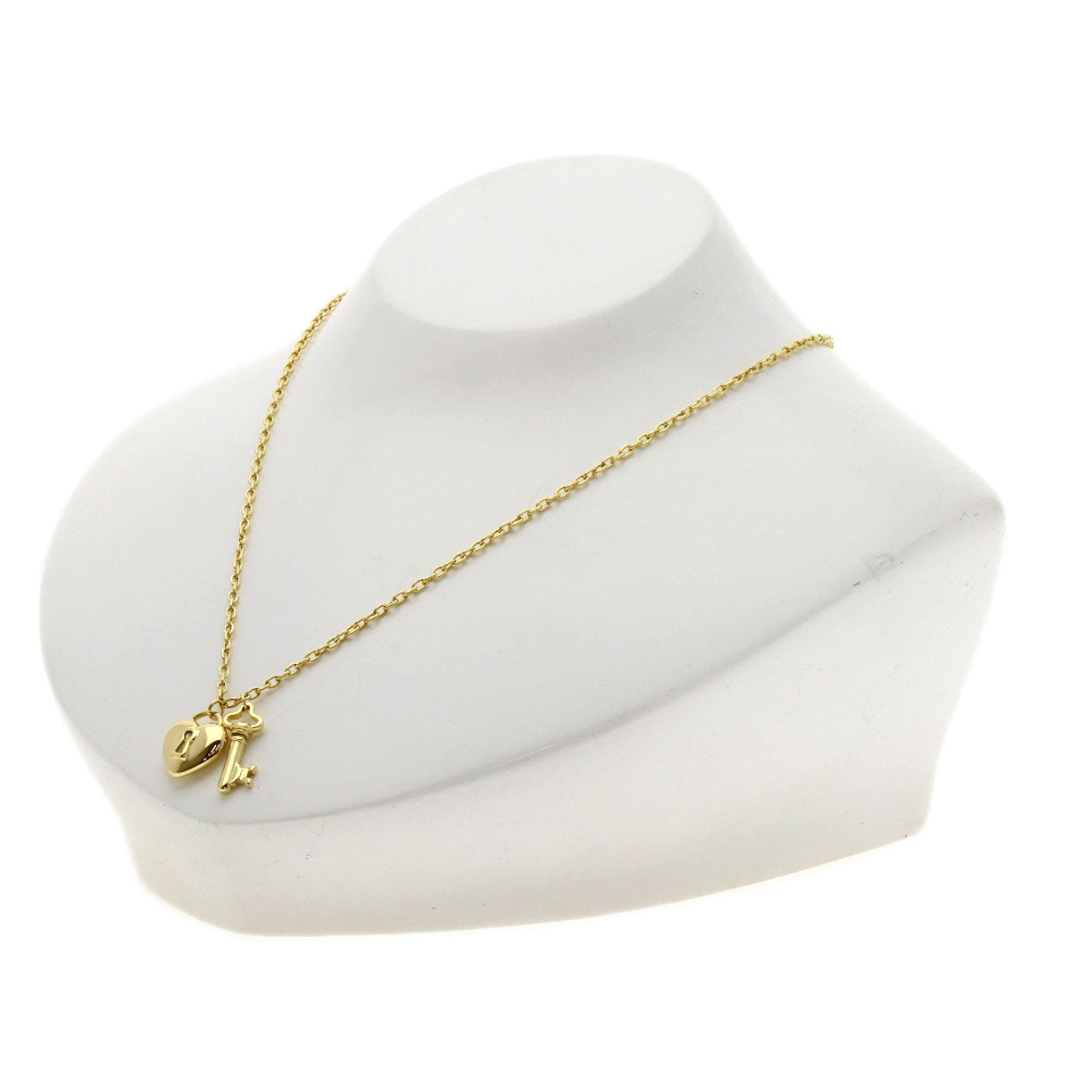 TIFFANY&Co. Heart lock key Necklace K18 Yellow Gold Ladies [Used]