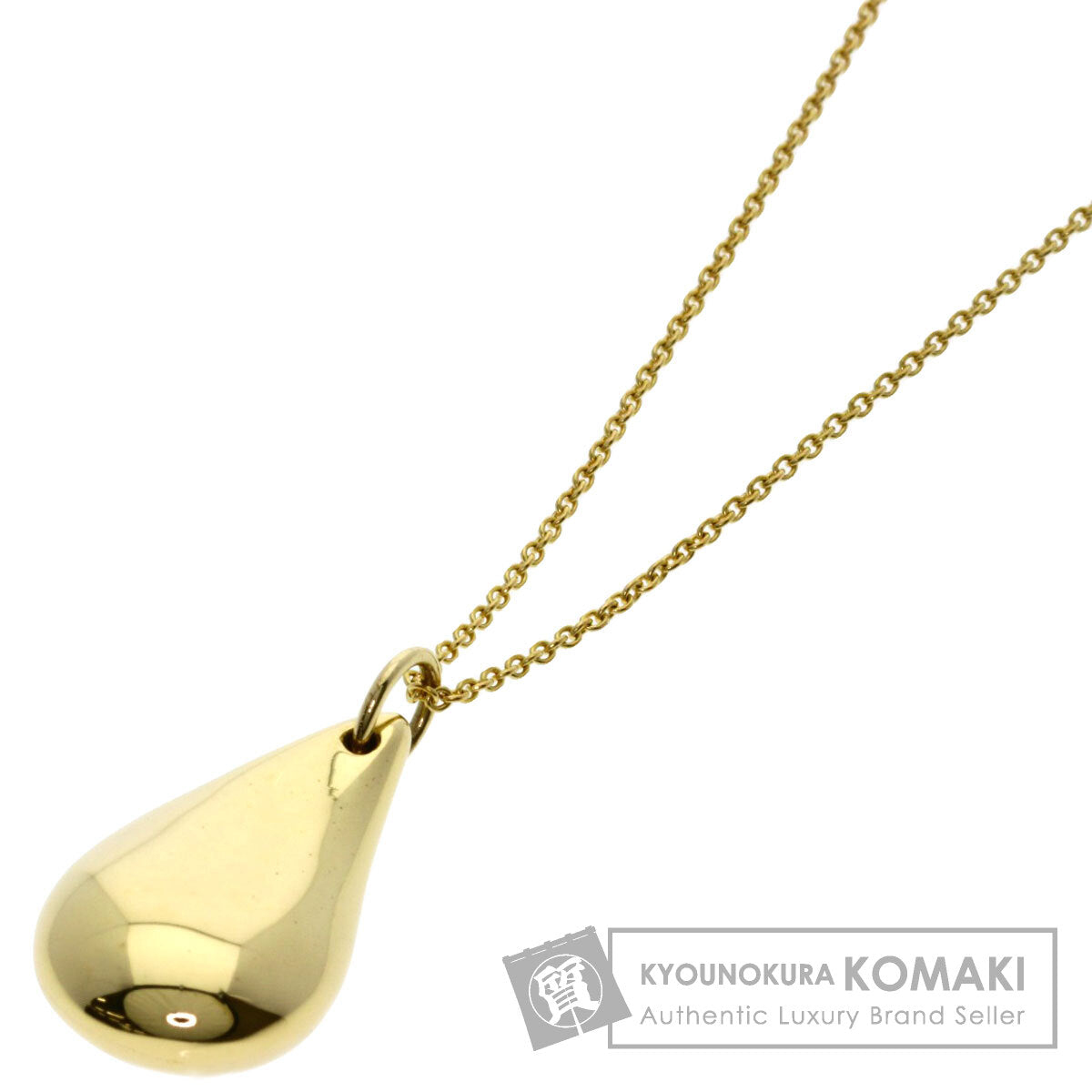 TIFFANY&Co. teardrop Necklace K18 Yellow Gold Ladies [Used]
