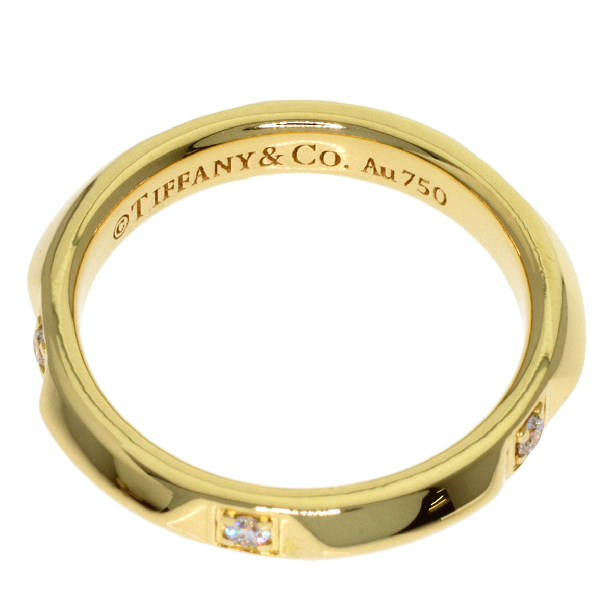 TIFFANY&Co. True Band Diamond Ring K18 Yellow Gold Ladies [Used]