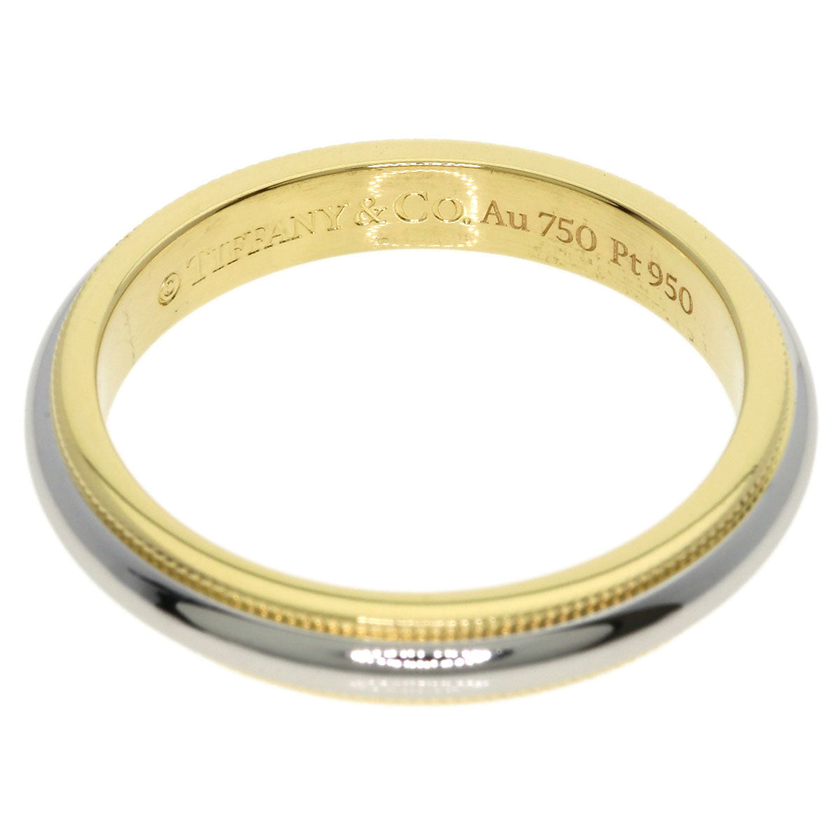 TIFFANY&Co. Milgrain Ring K18 Yellow Gold PT950Ladies [Used]