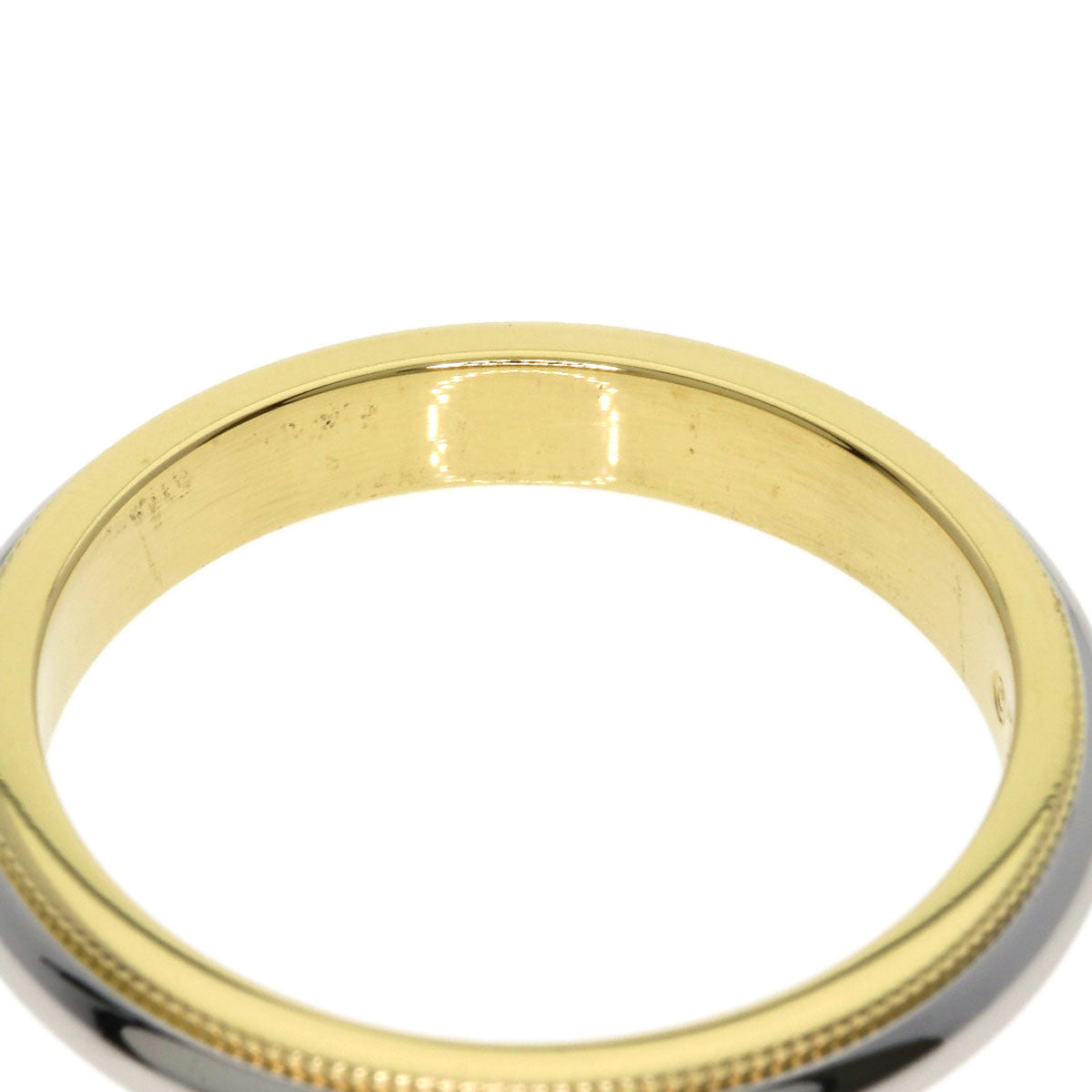TIFFANY&Co. Milgrain Ring K18 Yellow Gold PT950Ladies [Used]