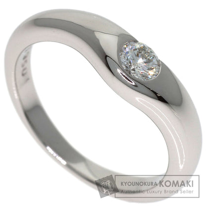 TIFFANY&Co. Curved Band 1P Diamond Ring Platinum PT950 Ladies [Used]