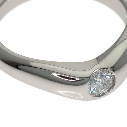 TIFFANY&Co. Curved Band 1P Diamond Ring Platinum PT950 Ladies [Used]
