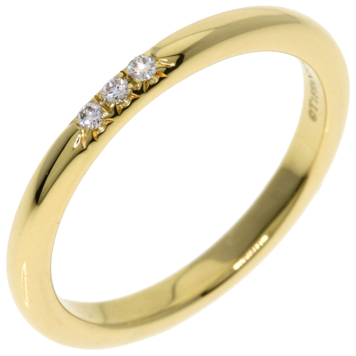 TIFFANY&Co. Forever Band 3P Diamond Ring K18 Yellow Gold Ladies [Used]