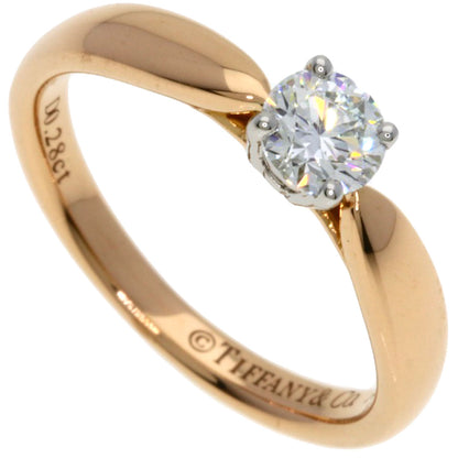 TIFFANY&Co. Harmony Solitaire Diamond F-VVS2-EX Ring K18 Pink Gold PT950Ladies [Used]