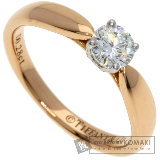 TIFFANY&Co. Harmony Solitaire Diamond F-VVS2-EX Ring K18 Pink Gold PT950Ladies [Used]