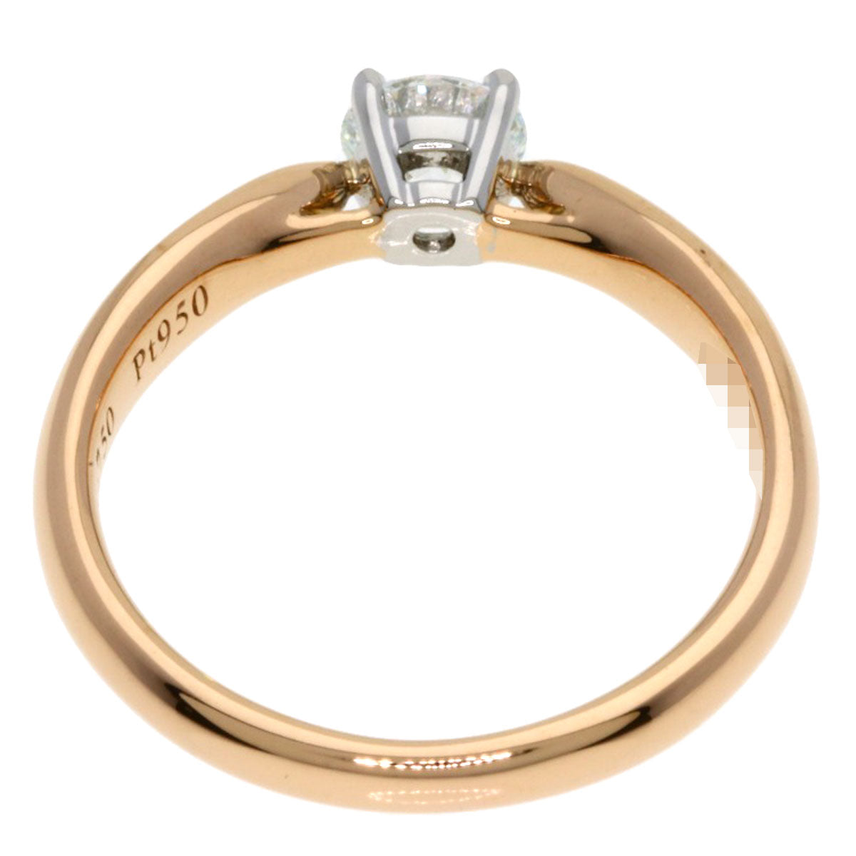 TIFFANY&Co. Harmony Solitaire Diamond F-VVS2-EX Ring K18 Pink Gold PT950Ladies [Used]