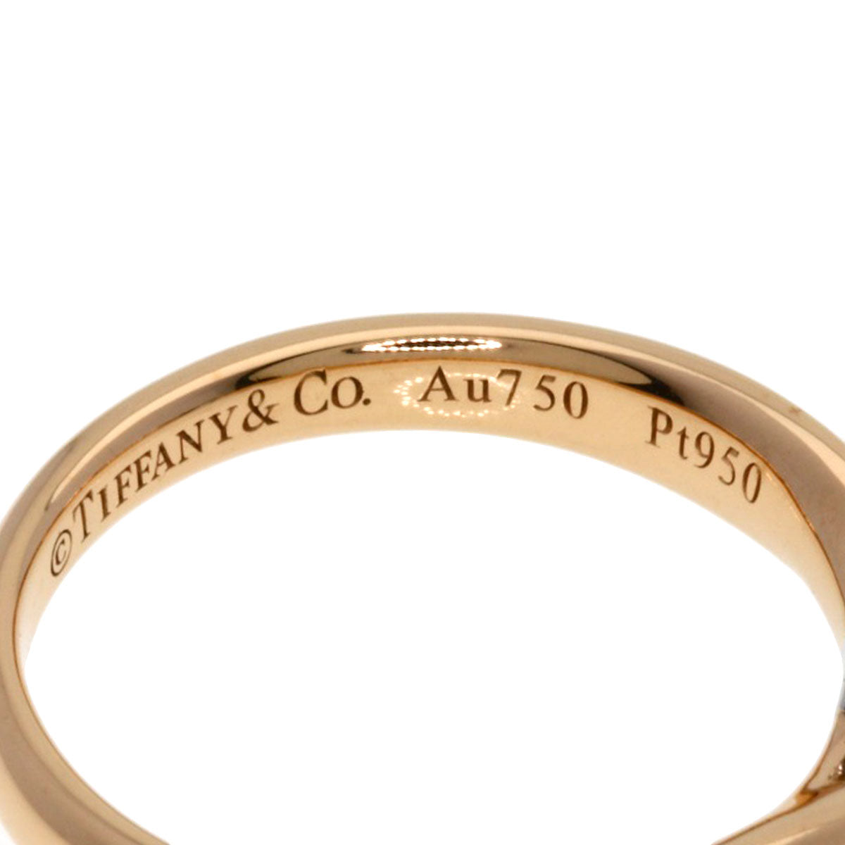 TIFFANY&Co. Harmony Solitaire Diamond F-VVS2-EX Ring K18 Pink Gold PT950Ladies [Used]