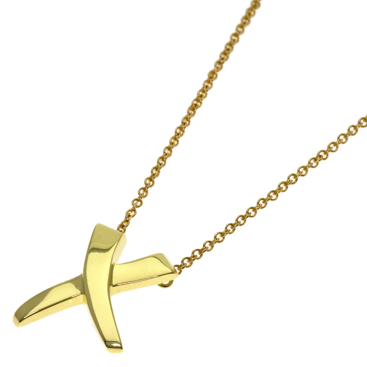 TIFFANY&Co. Kiss Paloma Picasso Necklace K18 Yellow Gold Ladies [Used]