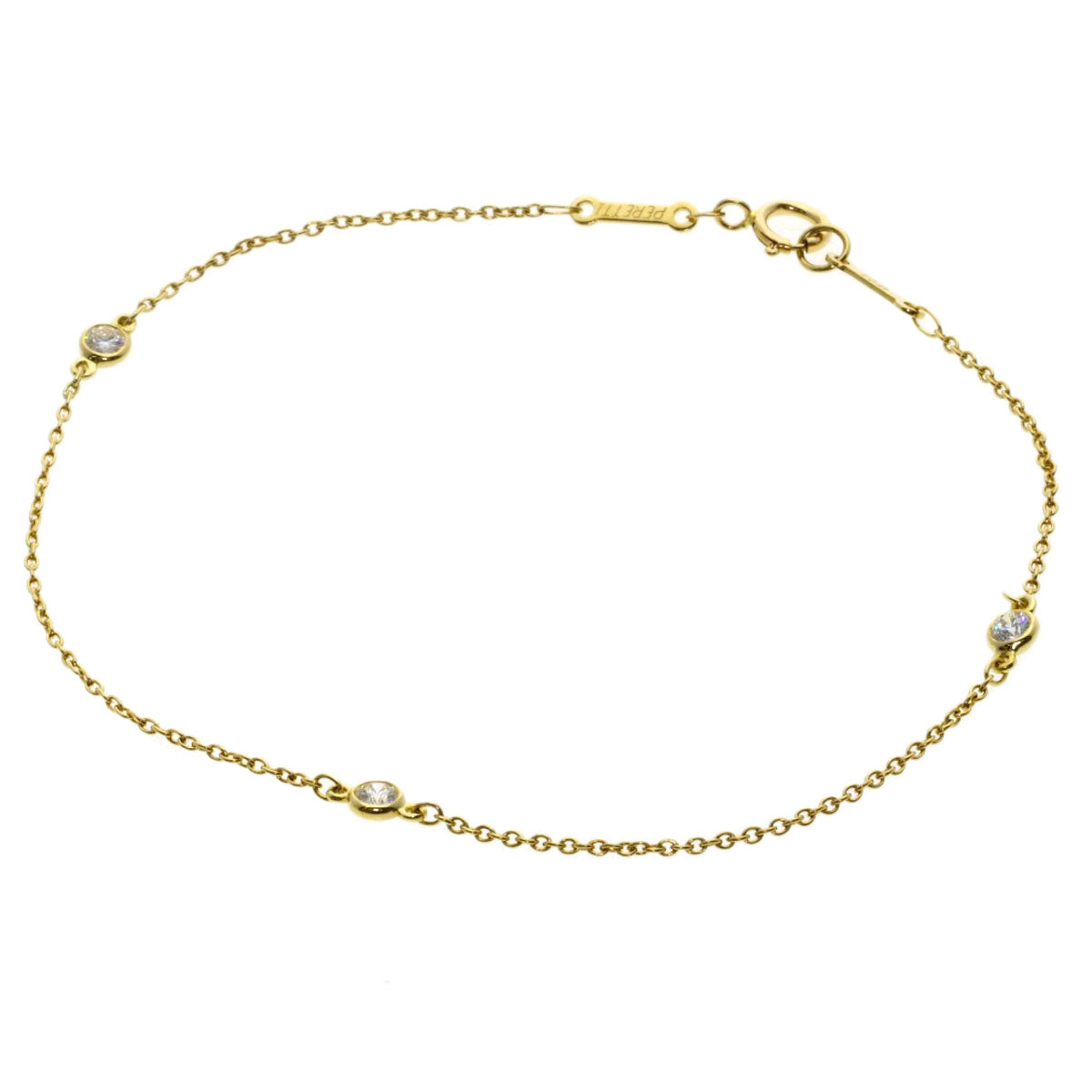 TIFFANY&Co. By The Yard 3P Diamond Bracelet K18 Yellow Gold Ladies [Used]