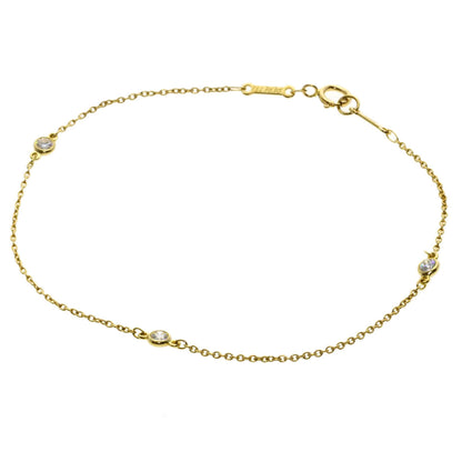 TIFFANY&Co. By The Yard 3P Diamond Bracelet K18 Yellow Gold Ladies [Used]