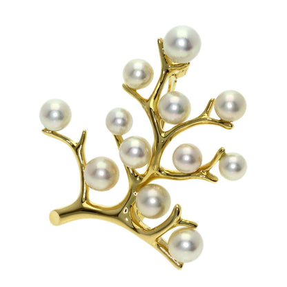 MIKIMOTO Pearl Pearl Lucky Tree Brooch K18 Yellow Gold Ladies [Used]