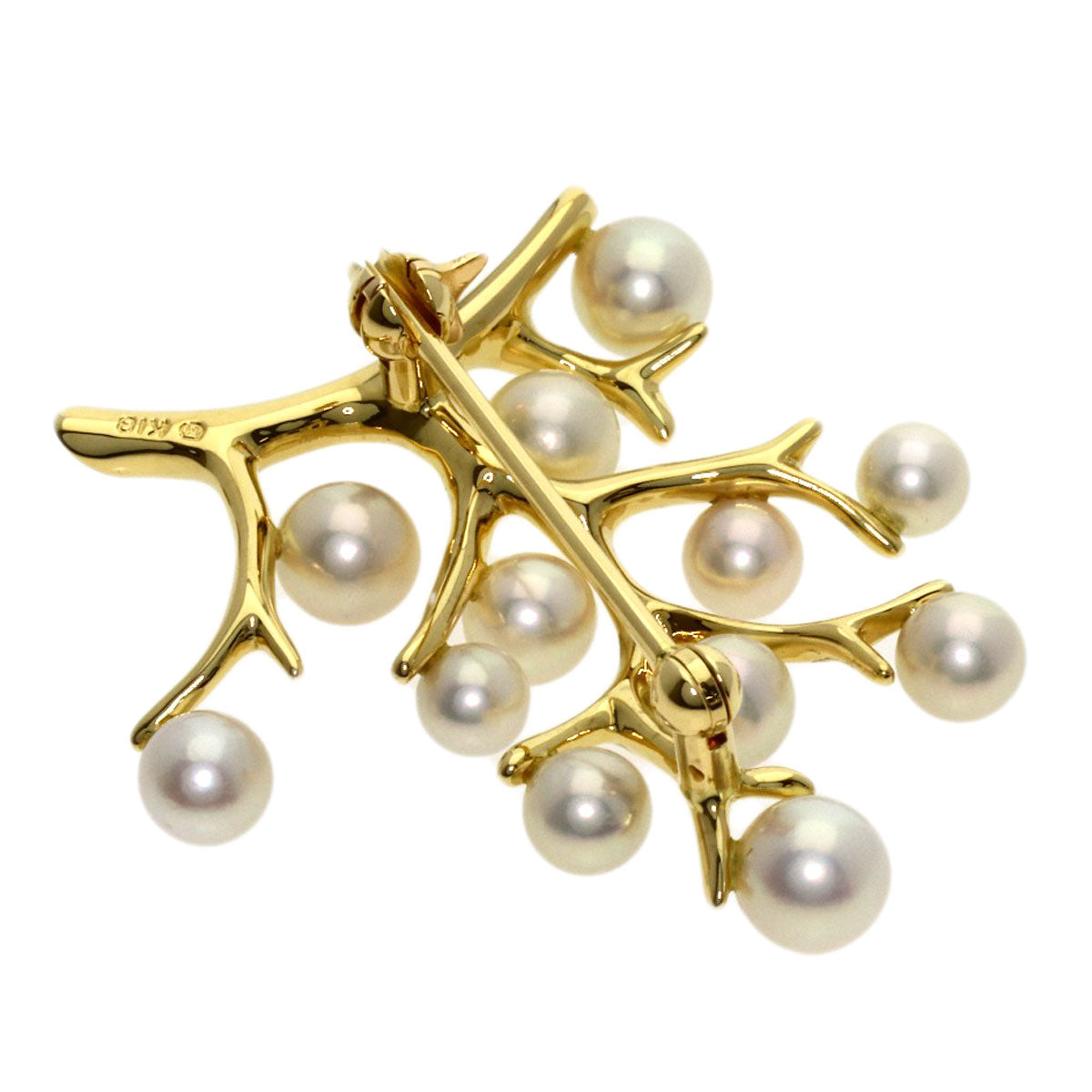 MIKIMOTO Pearl Pearl Lucky Tree Brooch K18 Yellow Gold Ladies [Used]