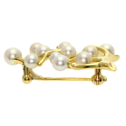 MIKIMOTO Pearl Pearl Lucky Tree Brooch K18 Yellow Gold Ladies [Used]