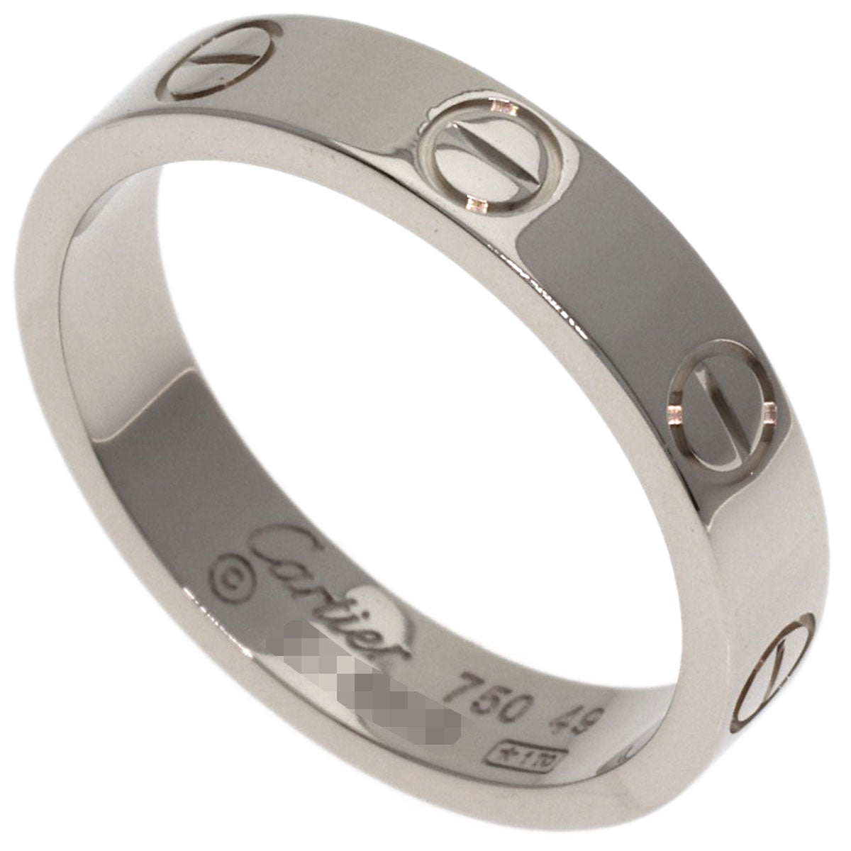 CARTIER mini love ring #49 Ring K18 White Gold Ladies [Used]