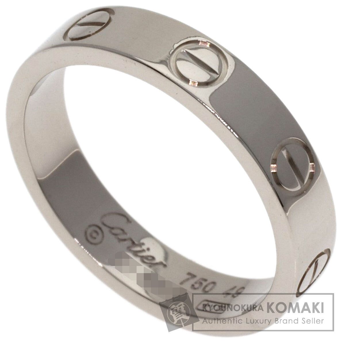 CARTIER mini love ring #49 Ring K18 White Gold Ladies [Used]