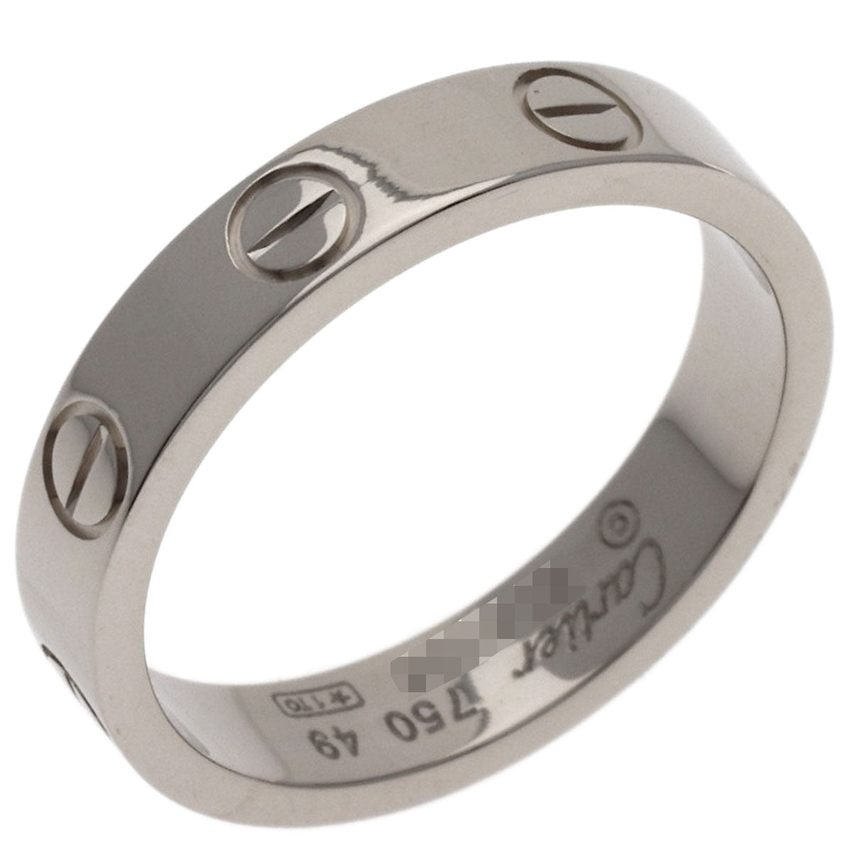 CARTIER mini love ring #49 Ring K18 White Gold Ladies [Used]