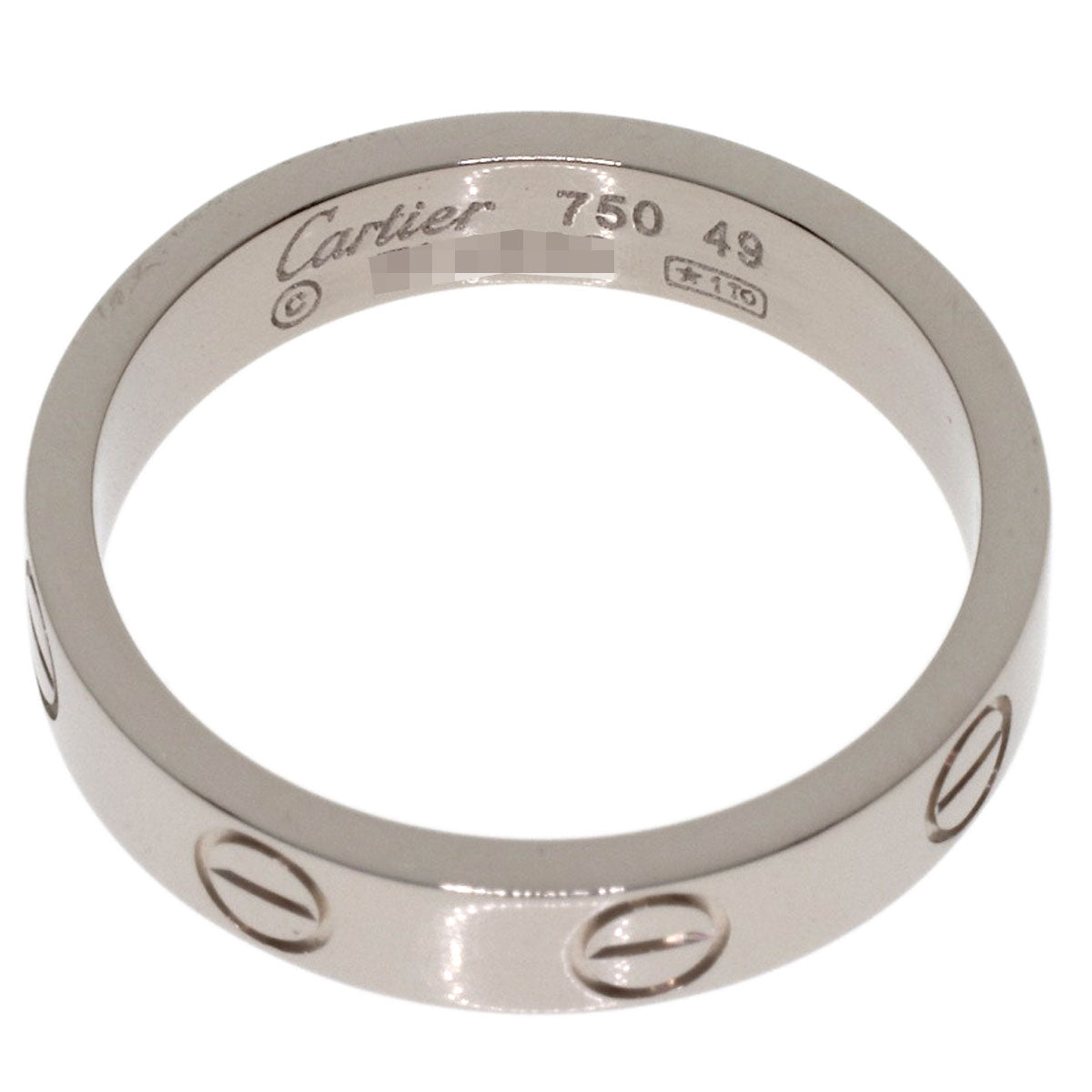 CARTIER mini love ring #49 Ring K18 White Gold Ladies [Used]