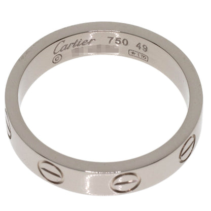CARTIER mini love ring #49 Ring K18 White Gold Ladies [Used]