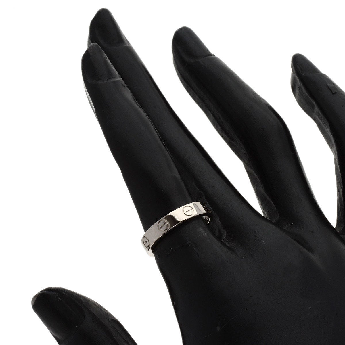 CARTIER mini love ring #49 Ring K18 White Gold Ladies [Used]