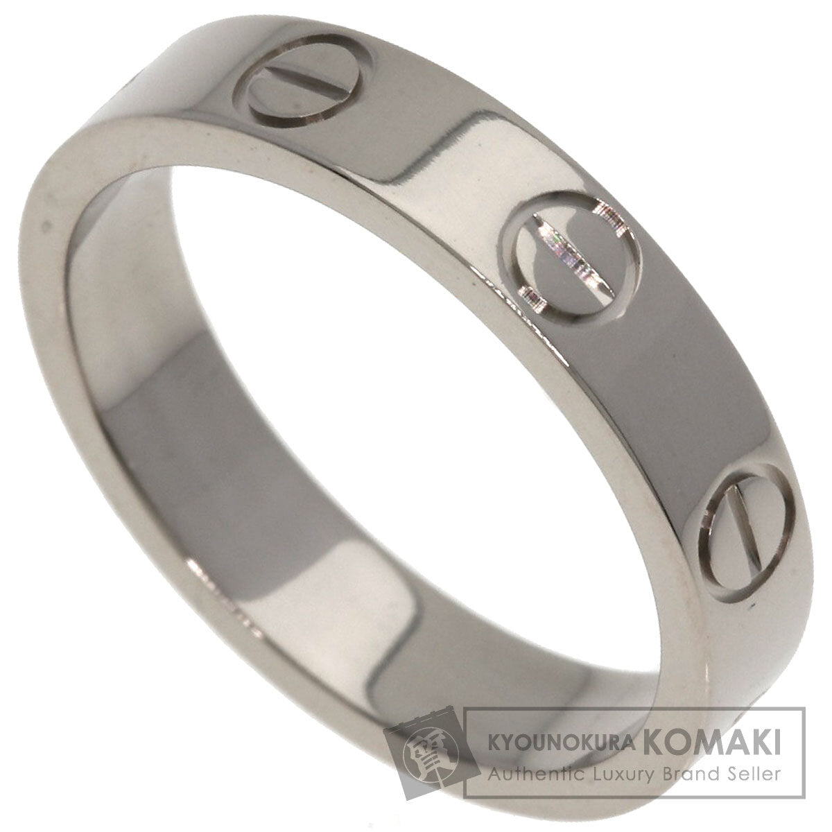 CARTIER mini love ring #48 Ring K18 White Gold Ladies [Used]