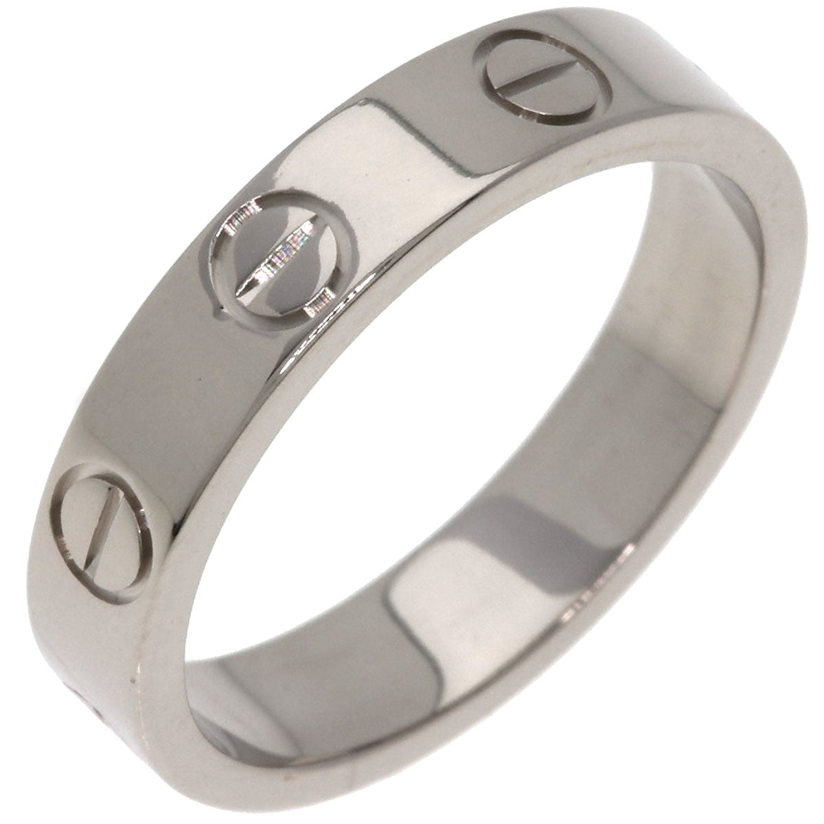 CARTIER mini love ring #48 Ring K18 White Gold Ladies [Used]