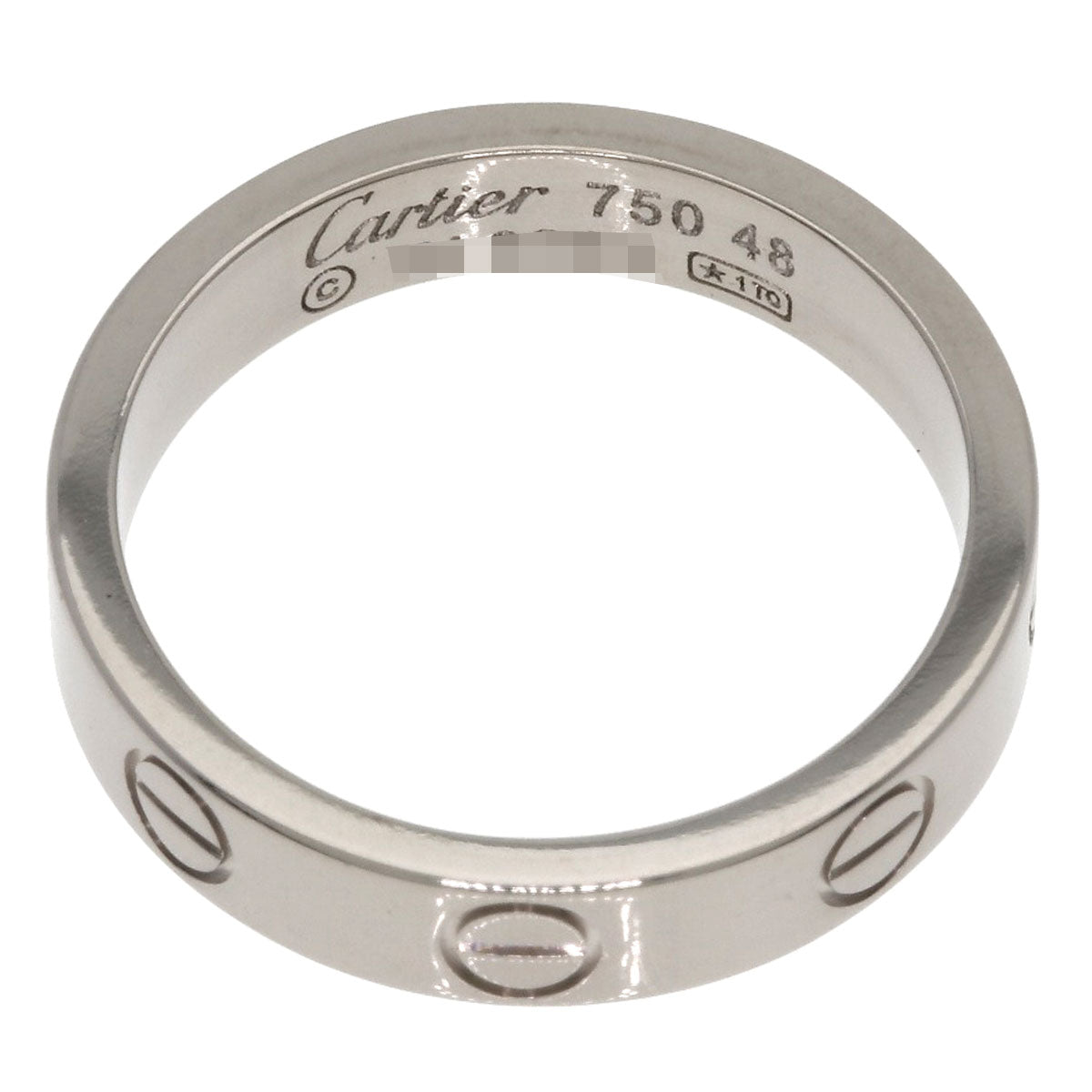 CARTIER mini love ring #48 Ring K18 White Gold Ladies [Used]