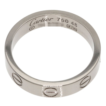 CARTIER mini love ring #48 Ring K18 White Gold Ladies [Used]