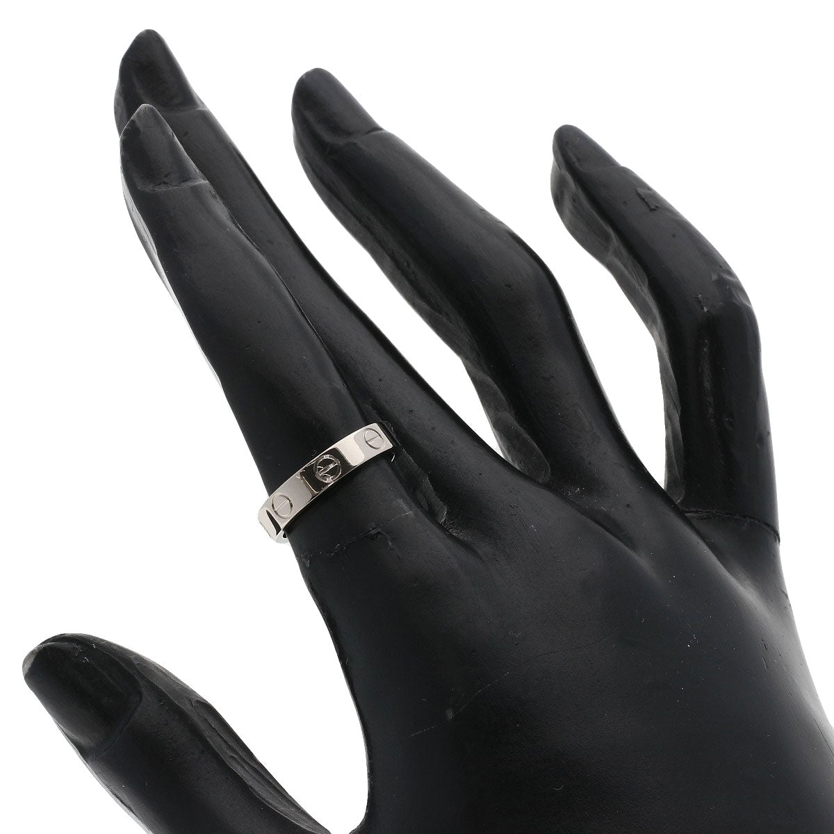 CARTIER mini love ring #48 Ring K18 White Gold Ladies [Used]