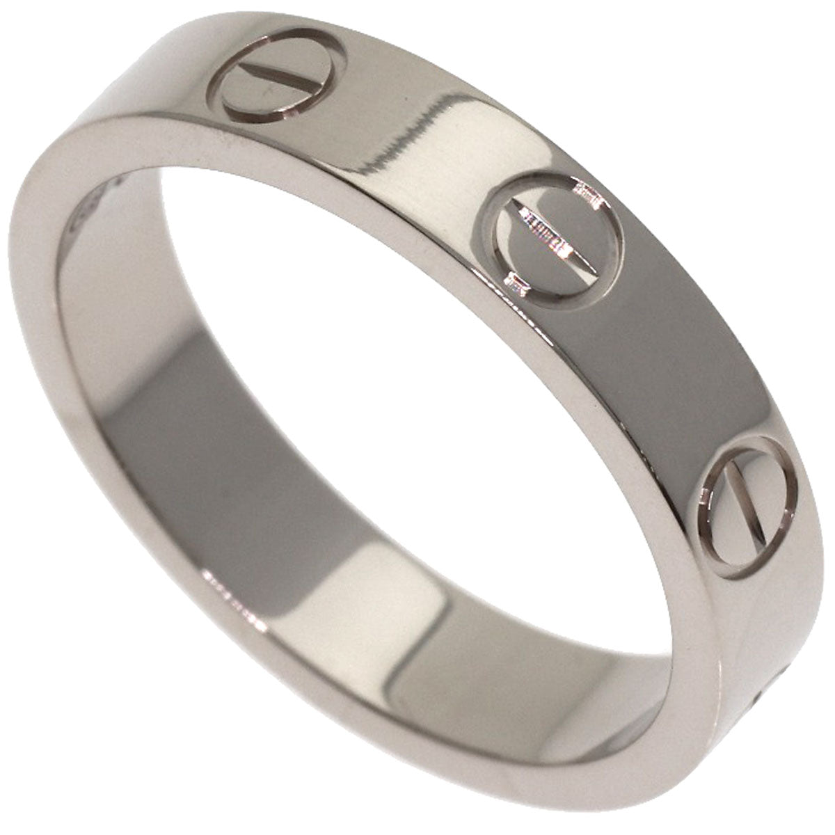 CARTIER Mini love ring # 48 Ring K18 White Gold Ladies [Used]