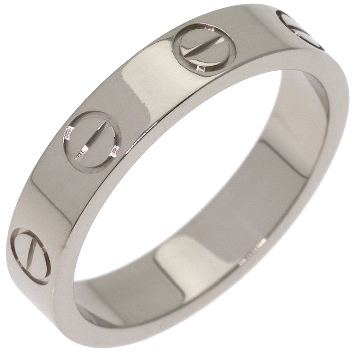 CARTIER Mini love ring # 48 Ring K18 White Gold Ladies [Used]