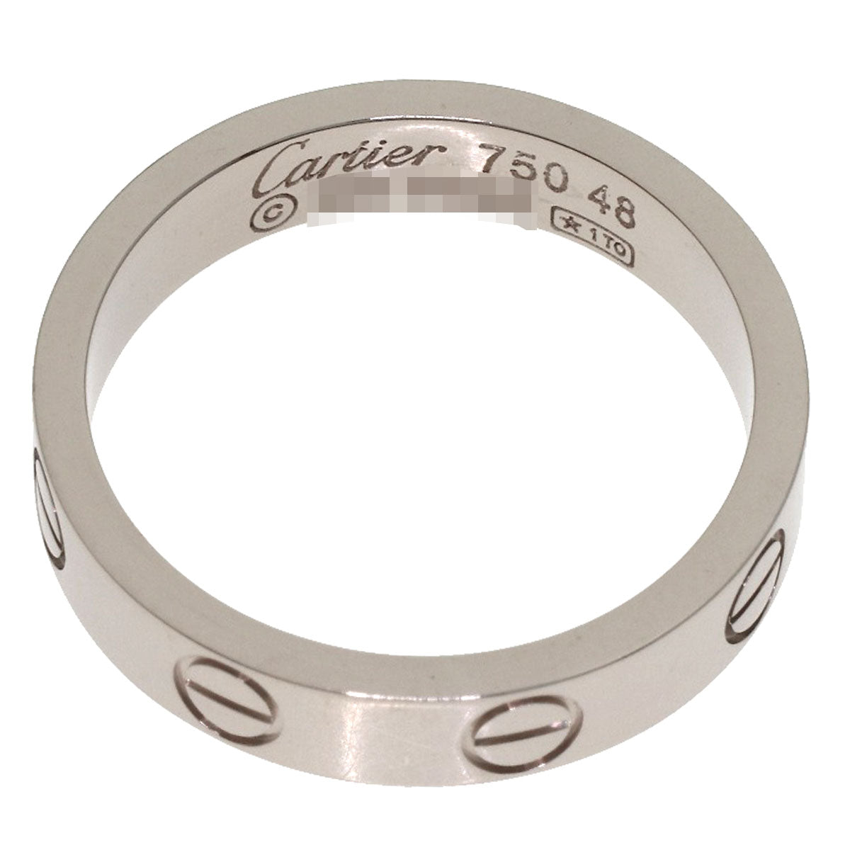 CARTIER Mini love ring # 48 Ring K18 White Gold Ladies [Used]